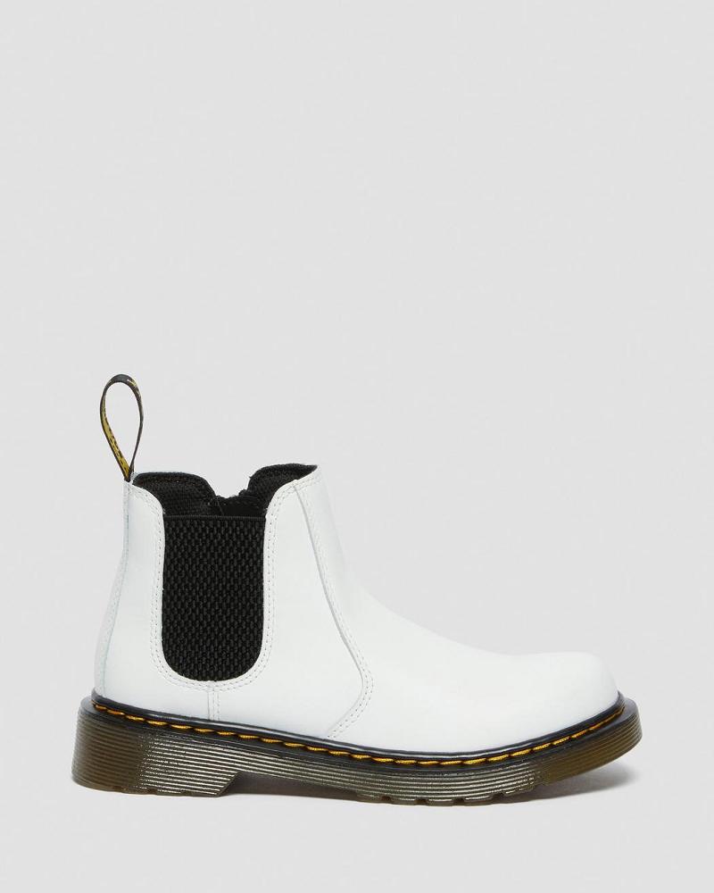 White Kids' Dr Martens Junior 2976 Leather Chelsea Boots | CA 667CTV